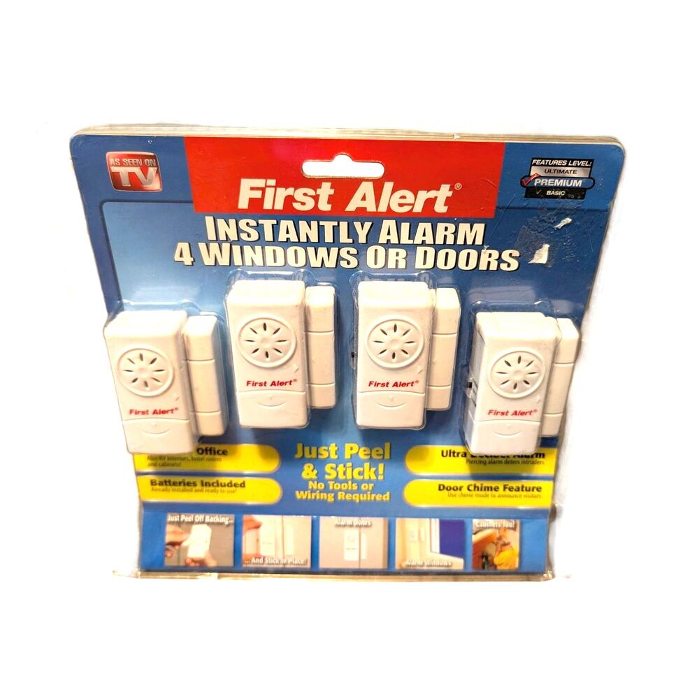 FIRST ALERT Instant Alarms Set Of 4 Window and Door Security Alarms New